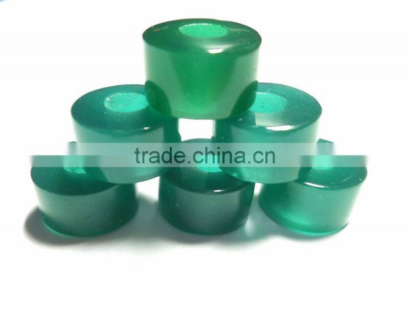 AAA Green Color Quartz Fancy Smooth Handmade Big Hole Tyre Beads