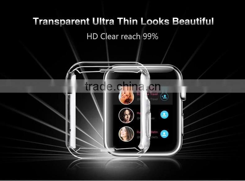 New product!!! Wholesale price Full cover Ultra Thin Clear TPU cell phone protector case for apple watch 38MM/42MM