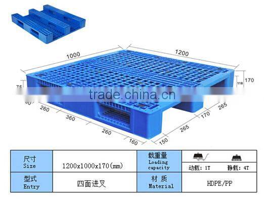 single 4 ways plastic pallet