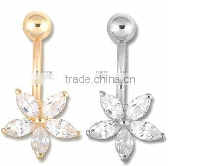 The noble Body art piercings crystal star belly button rings opal belly button rings