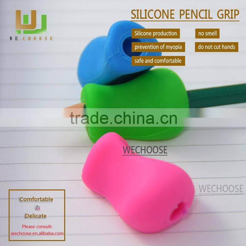 Best Selling silicone pencil grip soft and safe rubber pencil grip benifits kids handwriting habit