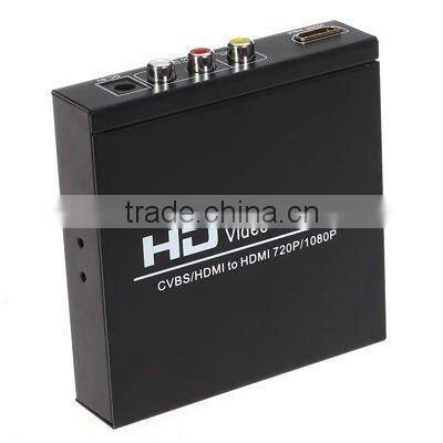 AV+HDMI to HDMI CONVERTER, Adopting DCDI processing and Scaler video processing technology.