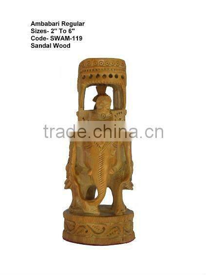 sandalwood regular carved ambabari elephant