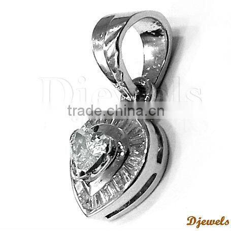 14K White Gold 0.65 Ct Diamond Pendant & White Gold Jewelry