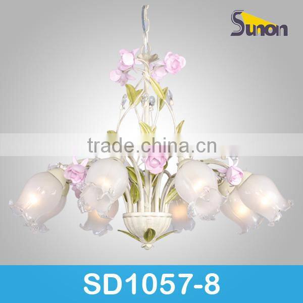 2014 wroughtiron paint chandelier handnade color rose flowers chandelier