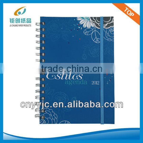 2014 New Design A5 Hard Cover Custom Design Print Notebook with elastic strap