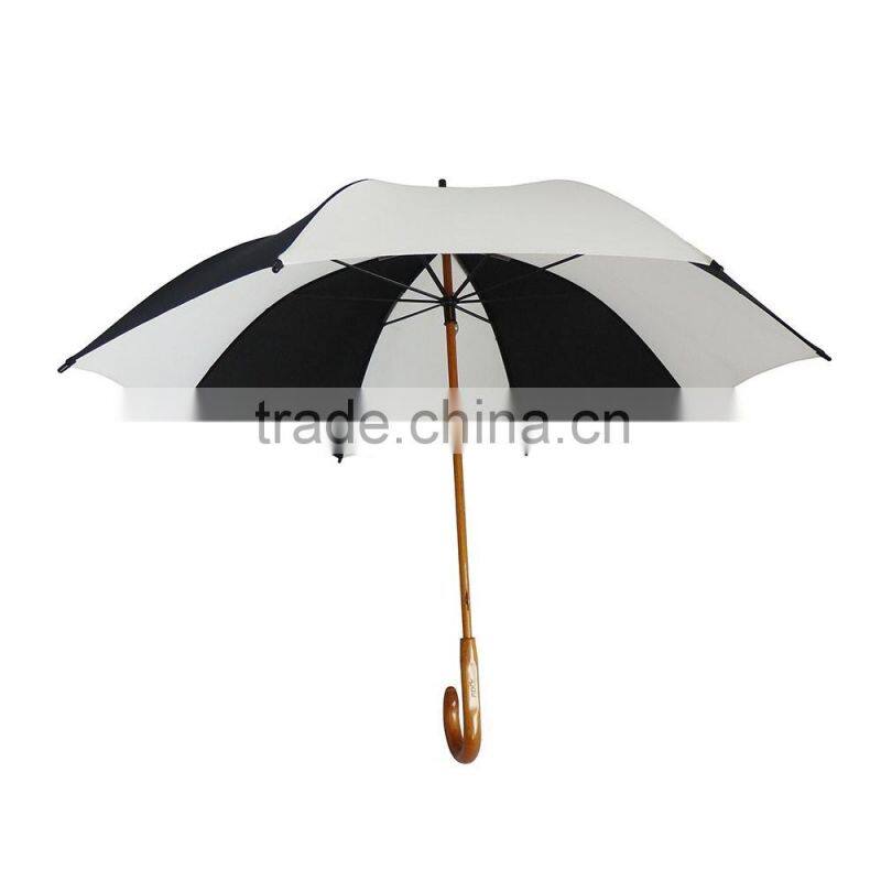 Wooden shaft and handle manual wooden straight umbrella
