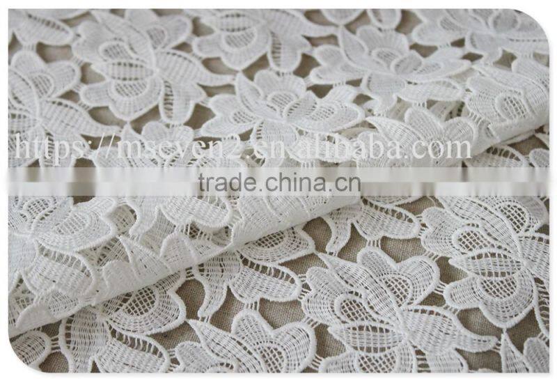 High quality allover embroidery flower water soluble korea lace fabric wholesale