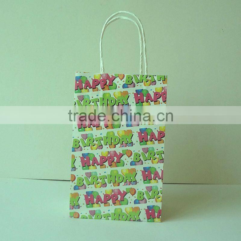 2014 hot sale personized printing birthday bag with customized printing and logo