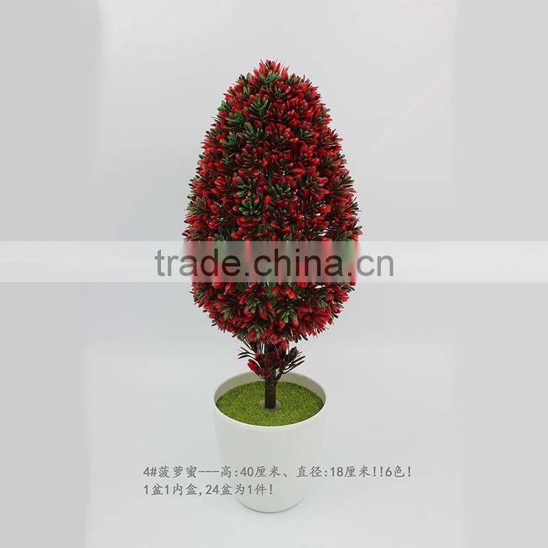 Artificial Ball Flower Tree Mini Bonsai Desktop Green plant home decoration