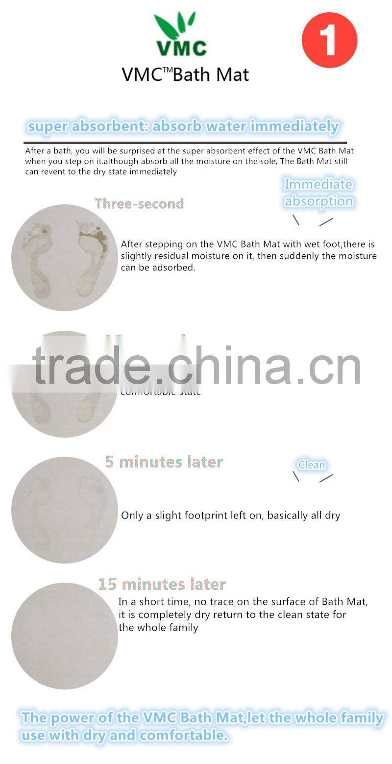 Non-Slip Absorbent Diatomaceous Earth Diatomite Bath Mat