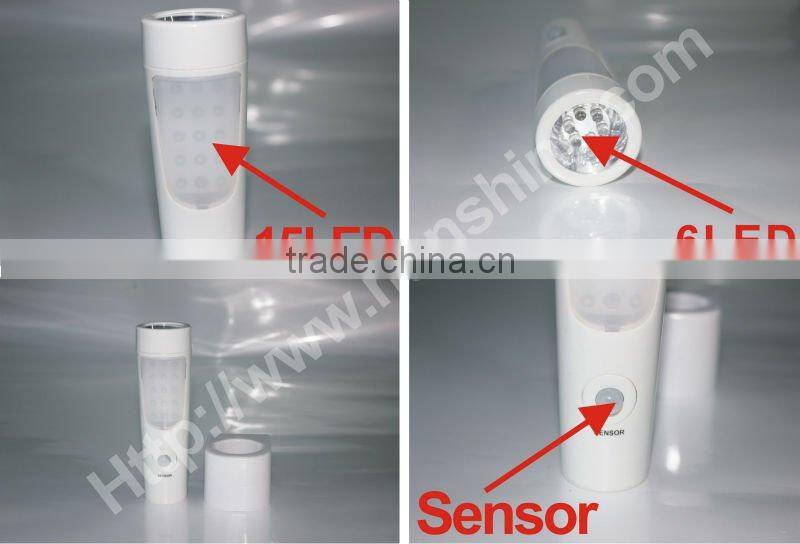high quality ABS recharger emergency pir motion sensor led light with 14+6 led