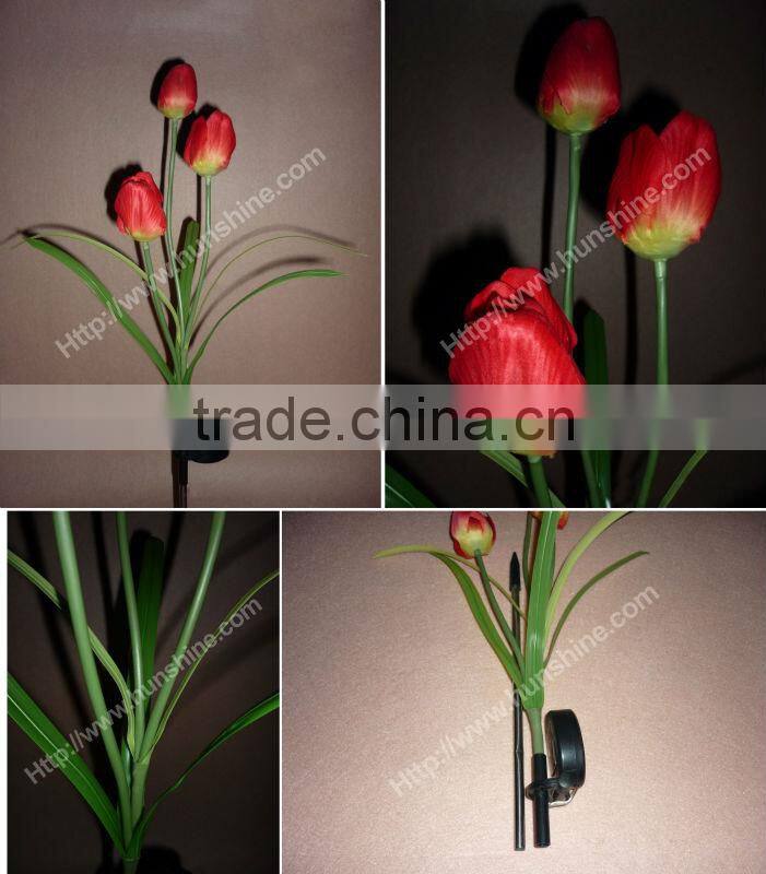 factory price nice design waterproof led solar tulip garden light