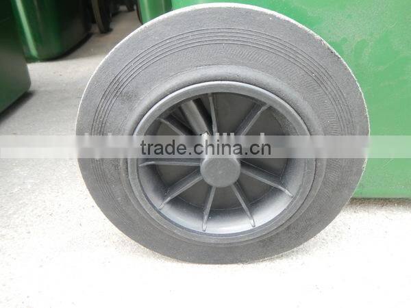 240L plastic trash bin with wheel