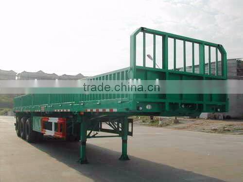 China factory 3 axle side wall semi trailer/ 40ft flatbed container trailer / bulk cargo trailer truck for sale