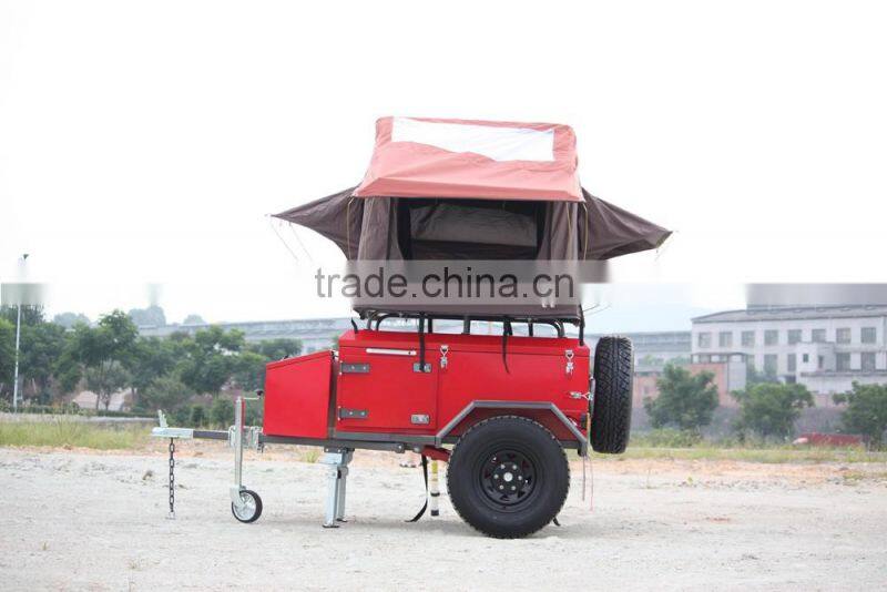 Newest design off road roof tent camper trailer with kitchen system