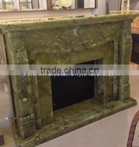 MODERN DESIGN AFGHAN GREEN JADE ONYX FIREPLACES