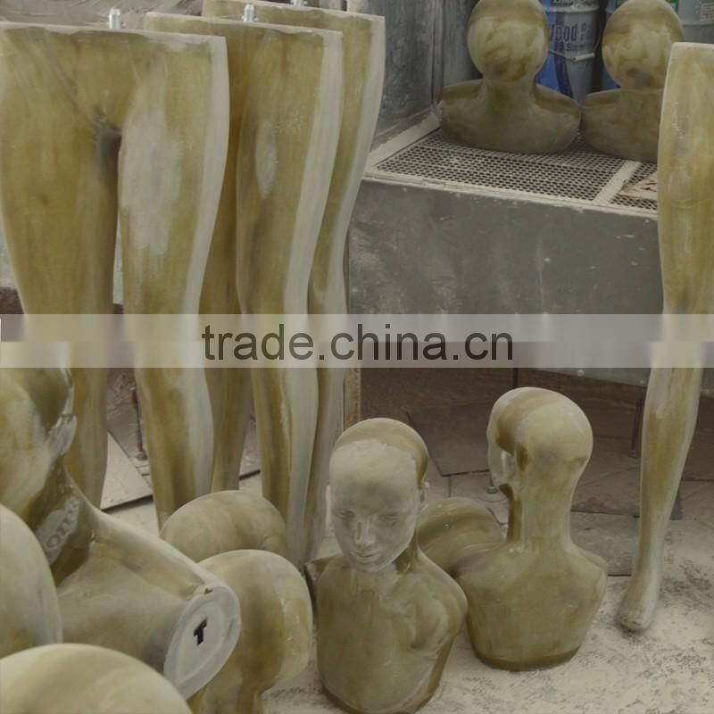 Fashion Golden Egghead Female Mannequin Head Fiberglass Display For Cap