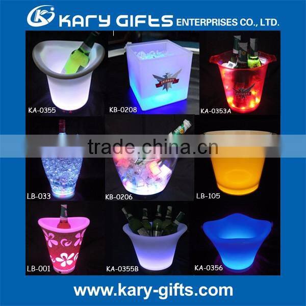 Cheap battery operated led ice bucket party cooler for 2 bottles