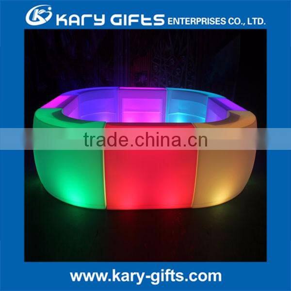 2017 Modern PE Plastic Bar Table Set high bar cocktail table white plastic LED Furniture led bar table