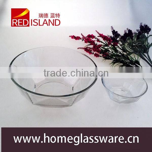wholesale Soccer shaped salad glass bowl, hight white glass bowl
