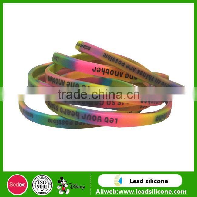 colorful silicon custom bracelet with custom package in high quality