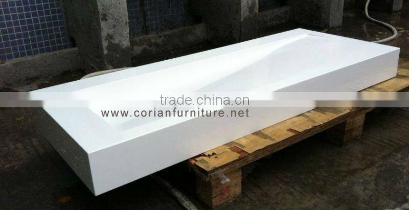 New design 2016 corian wall hung wash hand basin