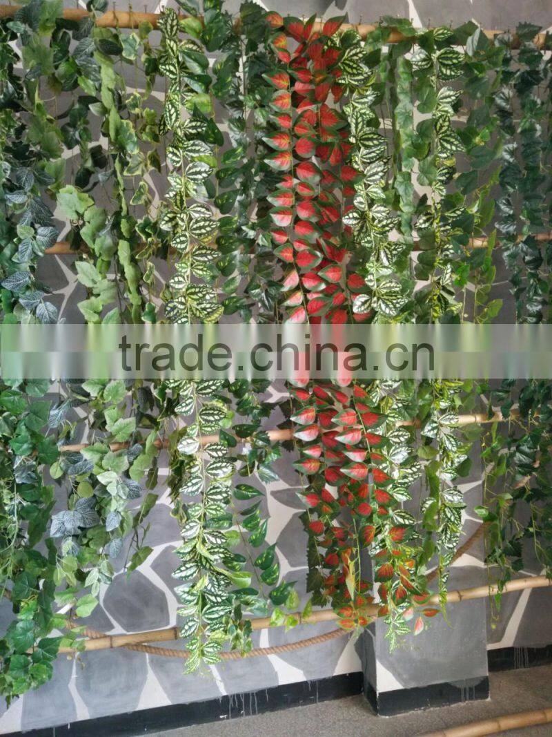 Colorful fake leaf ivys for wall hanging