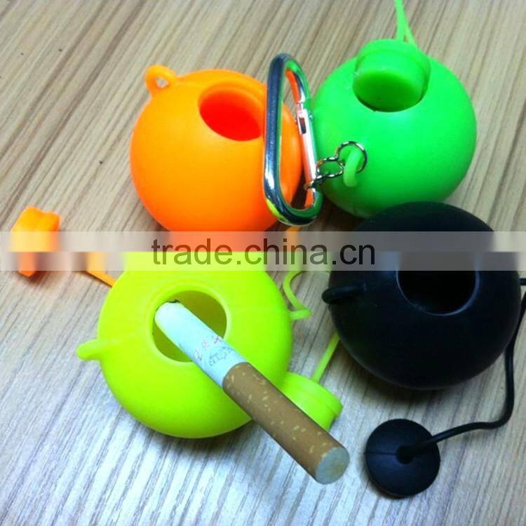 factory customize round outdoor portable silicone smokeless pocket ashtray