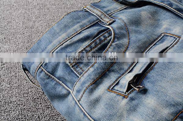 Europe wash faded jeans high street style men's short pants