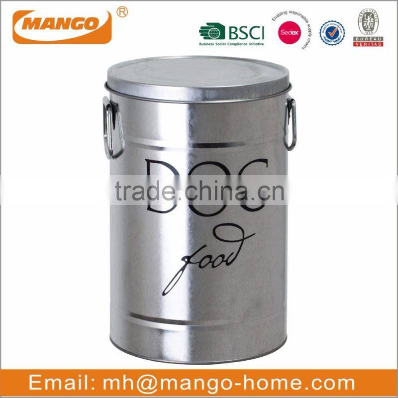 Galvanized Steel dog pet food canister