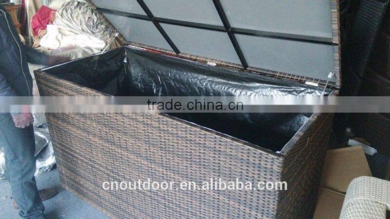 2015 MOST POPULAR CUSHION BOX WITH NEW DESIGN, WICKER BOX, GARDEN RATTAN BOX .