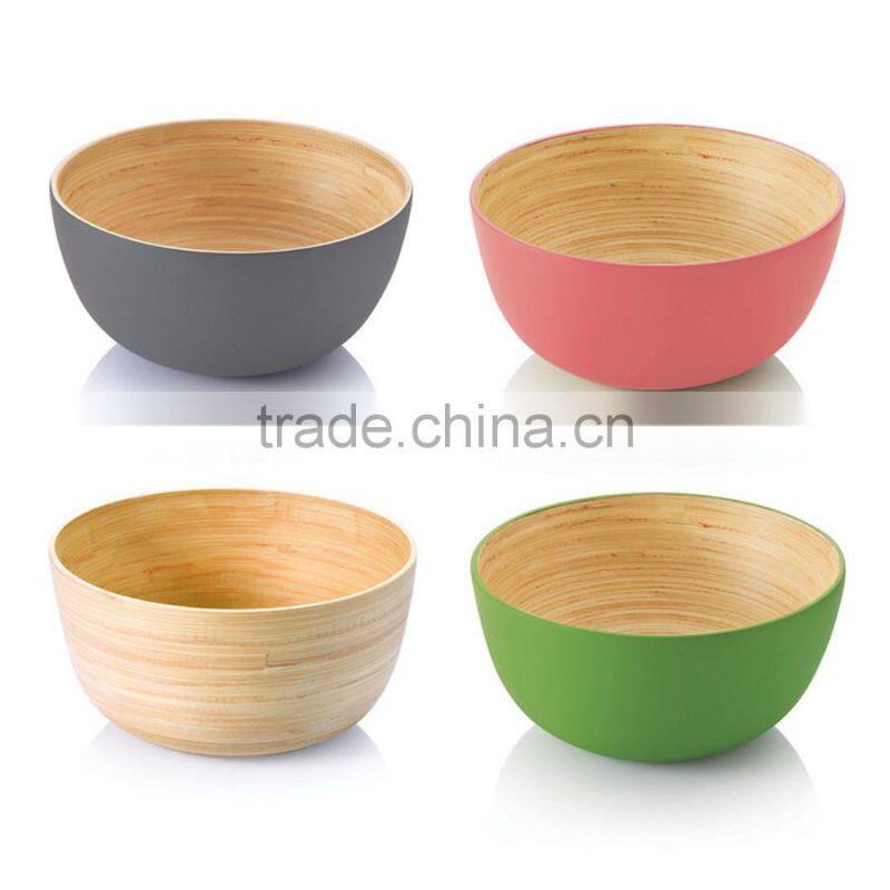 Bamboo coiled spun bowl
