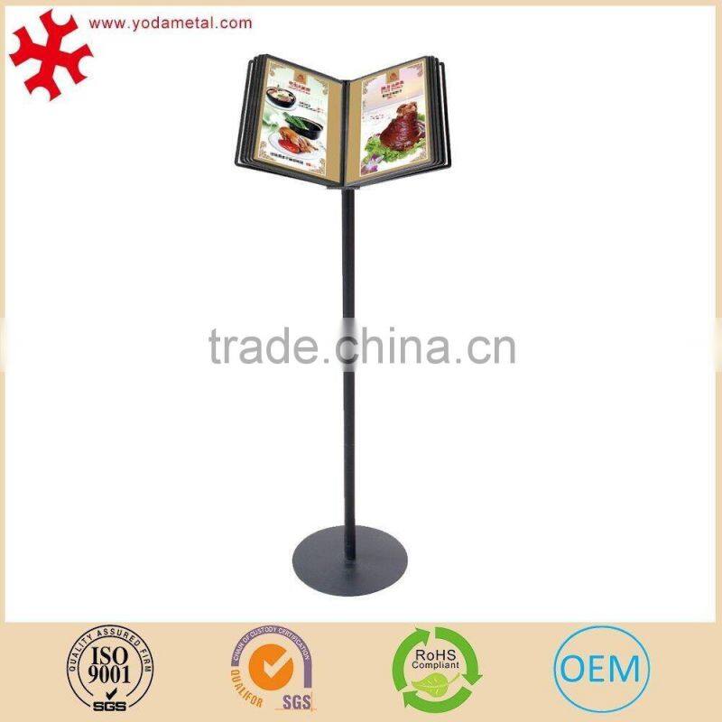 Promotional adjustable floor standing acrylic menu holder for restaurant
