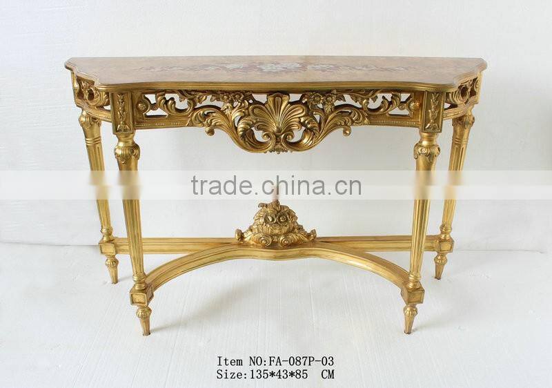 Classical European Style Marble Wood or Marble Top Antique Console Table