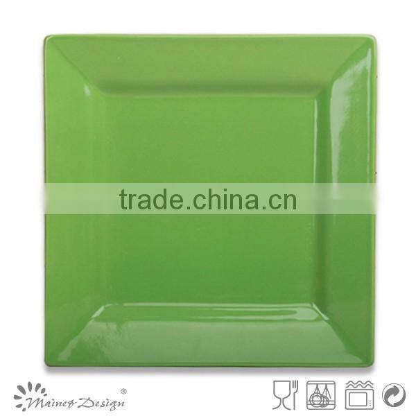 square ceramic bowl,square serving bowl, green square bowl