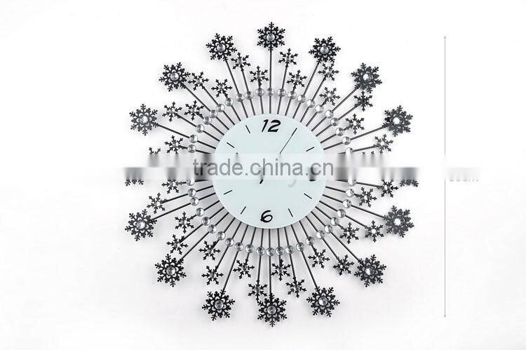 Stylish wall clock with snow for bedrooms