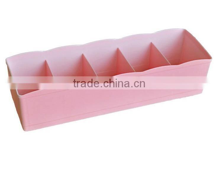 5 Grids Colored Fancy Plastic Dividers Socks Storage Bin Box Organizer