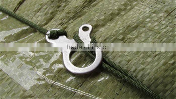 Outdoor Emergency Survival Stainless Steel 3 Hole Rope Knotting Buckle