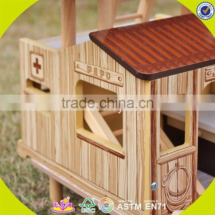 2017 New products indoor children toys wooden treehouse dollhouse W03B059