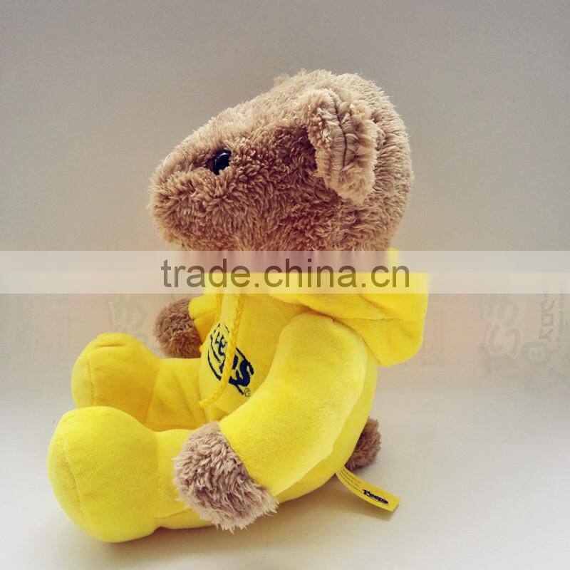 China customize design wholesale yellow coat plush bear