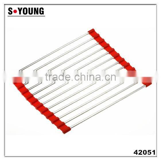 42051 foldable over sink roll-up dish drying rack