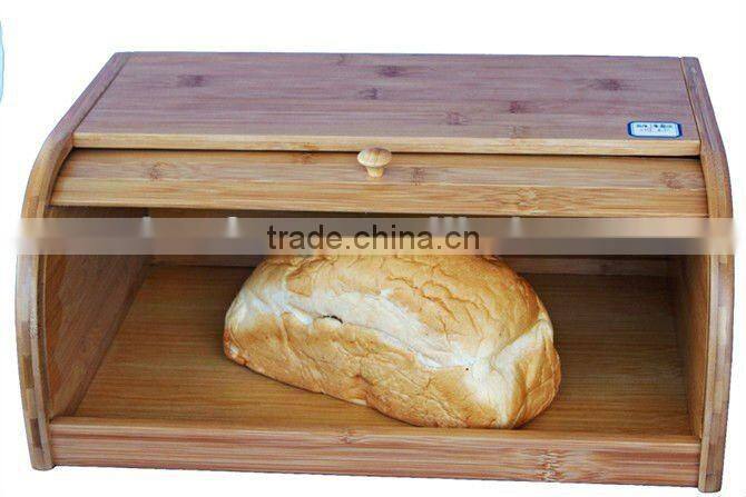 Fashion natural bamboo bread box with lid