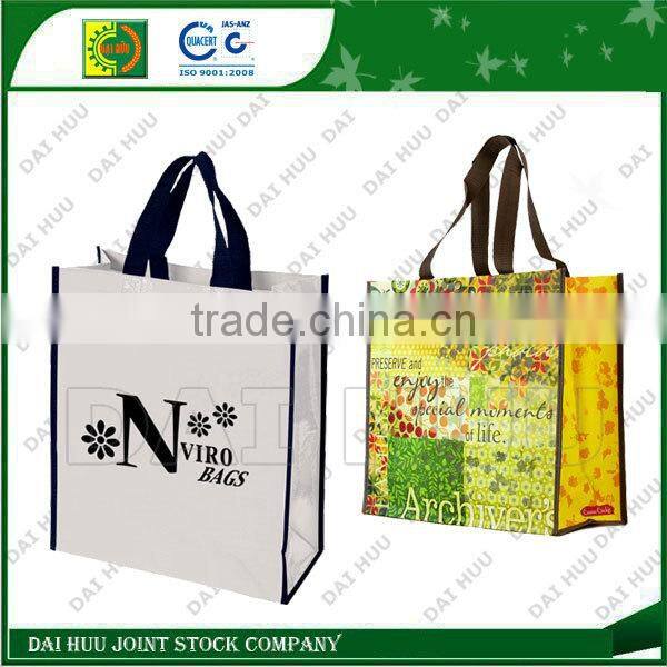 Laminated with BOPP fashional shopping woven bag