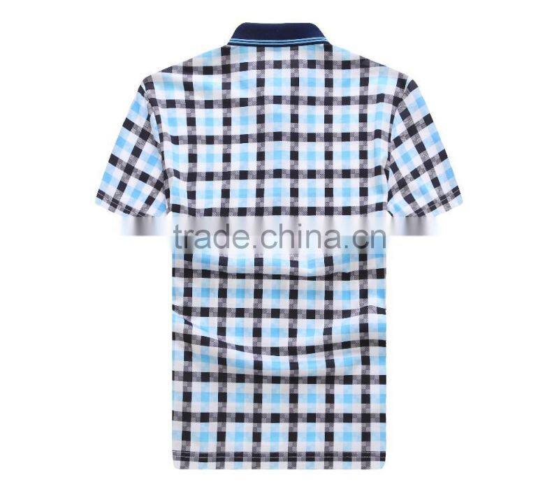 Raidyboer Men's knit polo t shirt 100%cotton with check Raidyboer