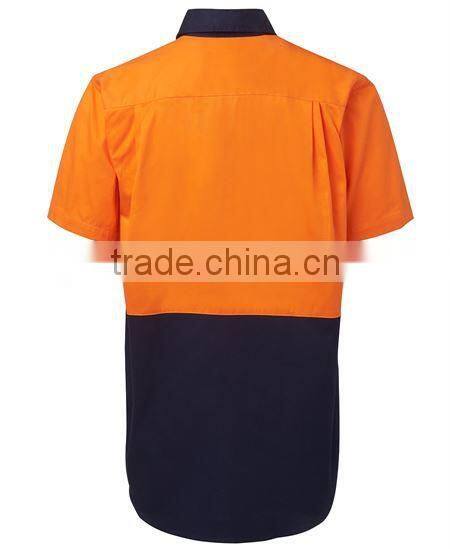 190gsm double pre-shrunk drill cotton hi vis work shirts