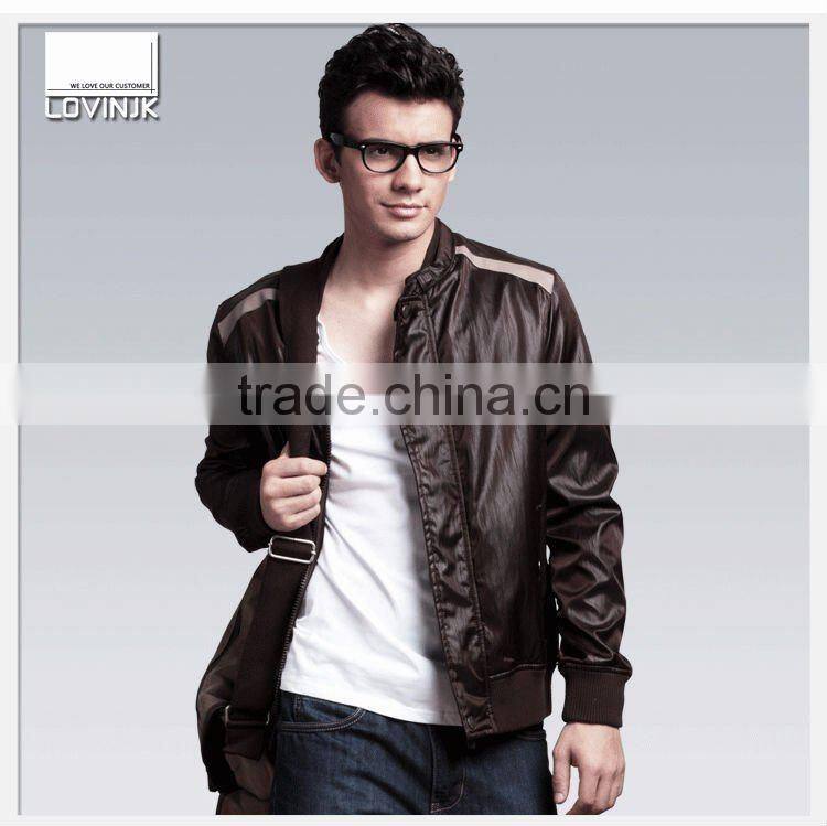 2014 new cheap stock leather jackets for men made in china
