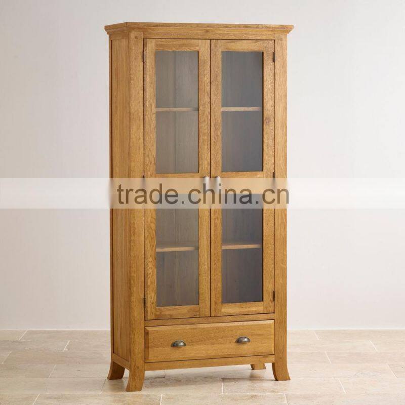 rustic oak wood TV Unit with 2 Doors with good design and 100% solid oak wood furniture