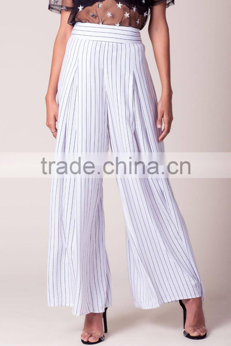 2017 New arrivals fashion striped women trousers pants designs
