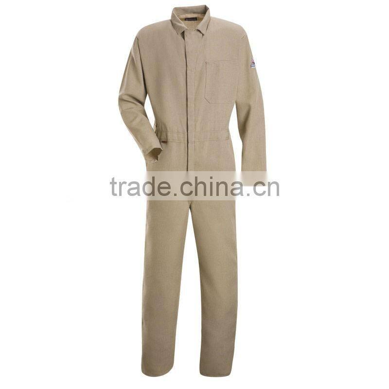 mens button-front navy blue flame retarded coveralls with reflective tapeSLC132